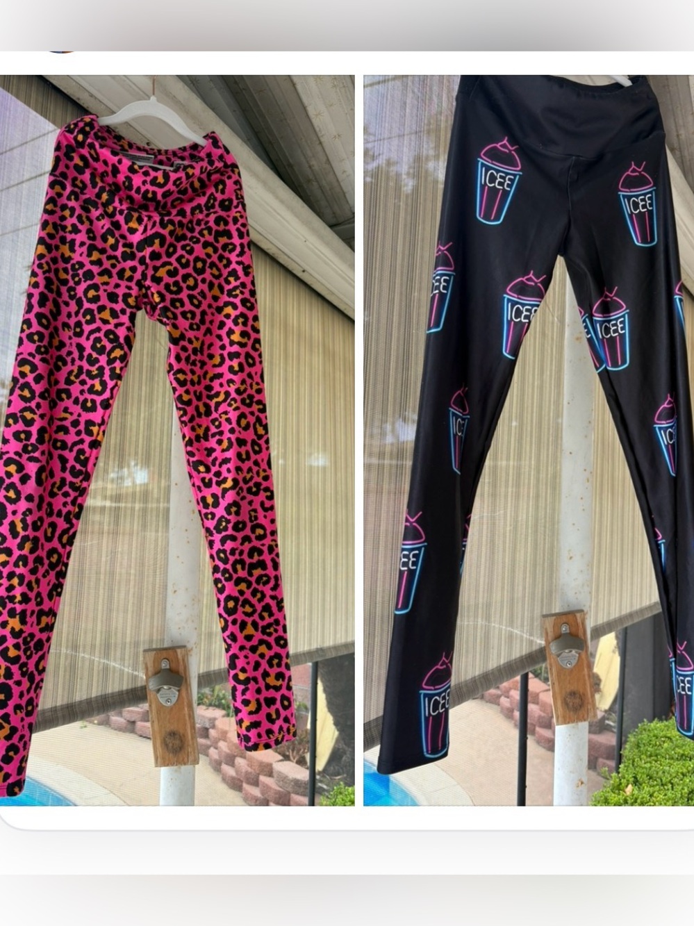 2pr Goldsheep Neon Leopard Leggings and Goldsheep ICEE leggings size S